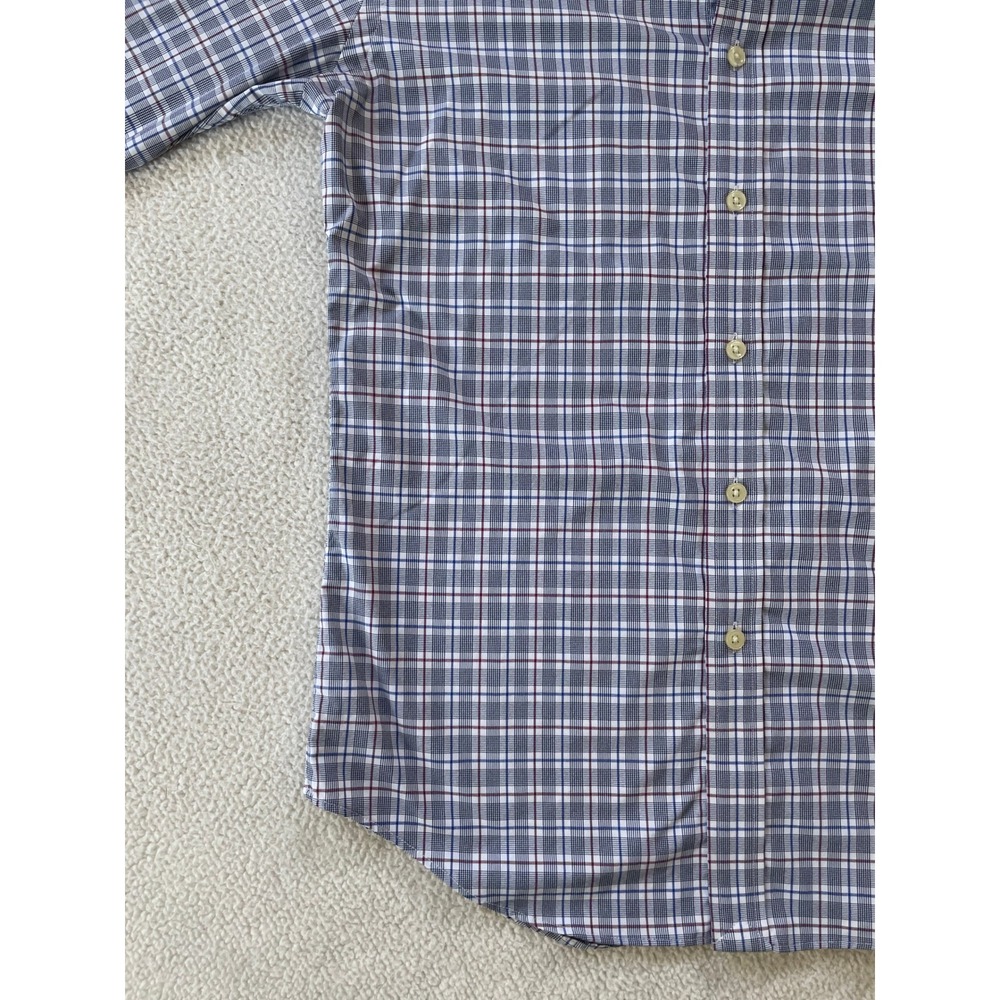 Ralph Lauren Mens Small Button Down Shirt Blue Plaid Slim Fit Performance Preppy - Picture 8 of 16